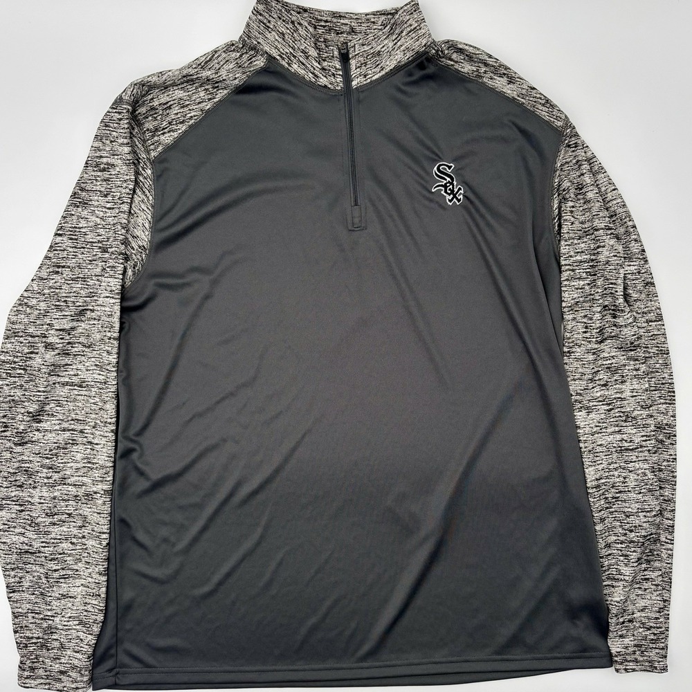 Chicago White Sox 1/4 Zip Pullover Mens XL Badger Sport Black Gray MLB Baseball